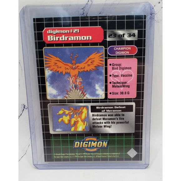 1999 Upper Deck Digimon Series 1 Birdramon Foil #23 - Picture 2 of 4